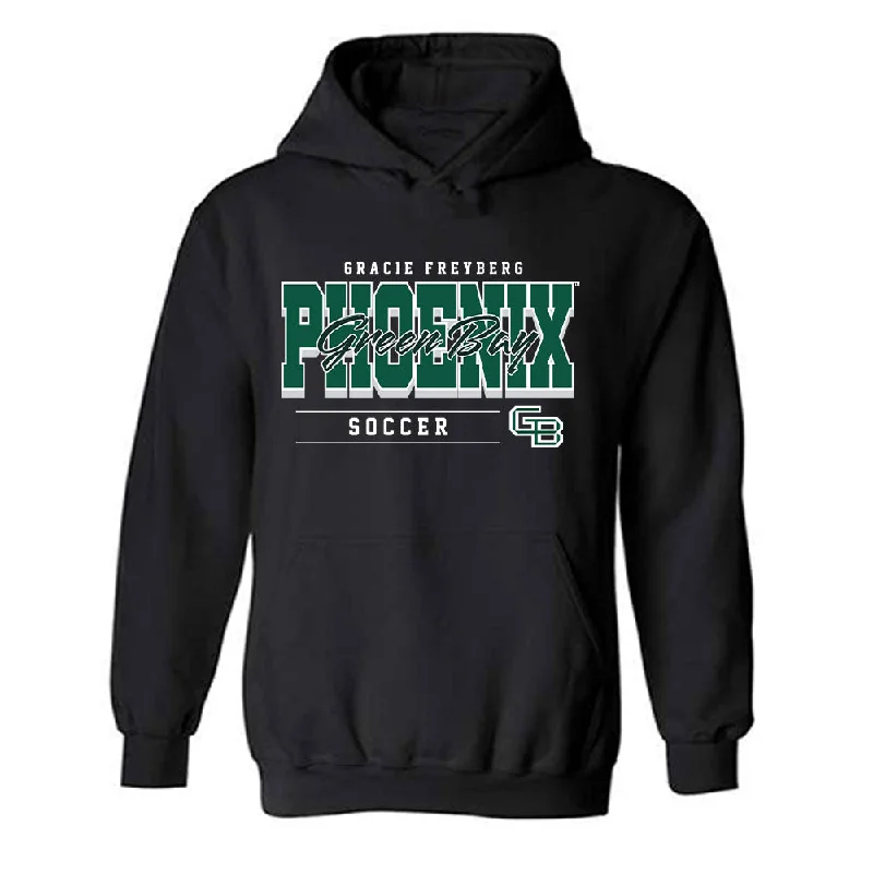 UW Green Bay - NCAA Women's Soccer : Gracie Freyberg - Classic Fashion Shersey Hooded Sweatshirt Hoodie with Magnetic Closure Innovative Modern