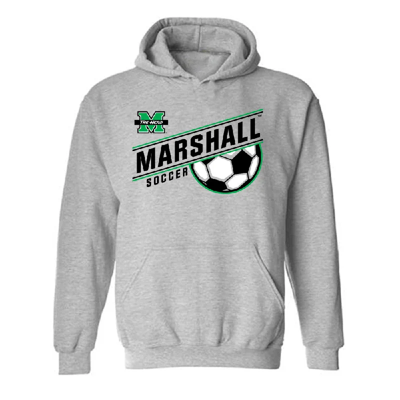 Marshall - NCAA Women's Soccer : Cameron Dye - Sport Grey Hooded Sweatshirt Hoodie with Ribbed Cuffs Snug Fit Comfort