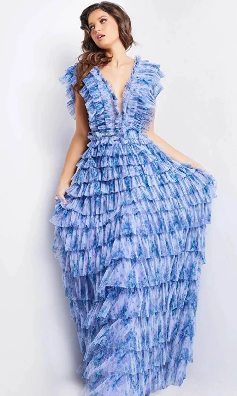 Jovani 39143 - Ruffled Bodice Pleated Evening Dress Tunics Silk luxurious