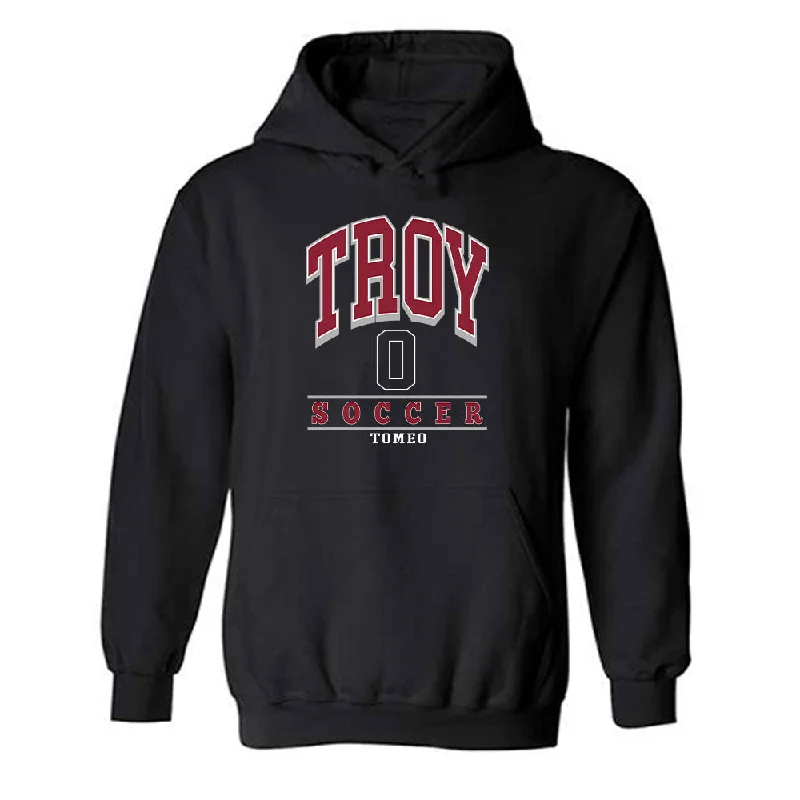 Troy - NCAA Women's Soccer : Isabella Tomeo - Classic Fashion Shersey Hooded Sweatshirt Hoodie with Camouflage Military Edgy