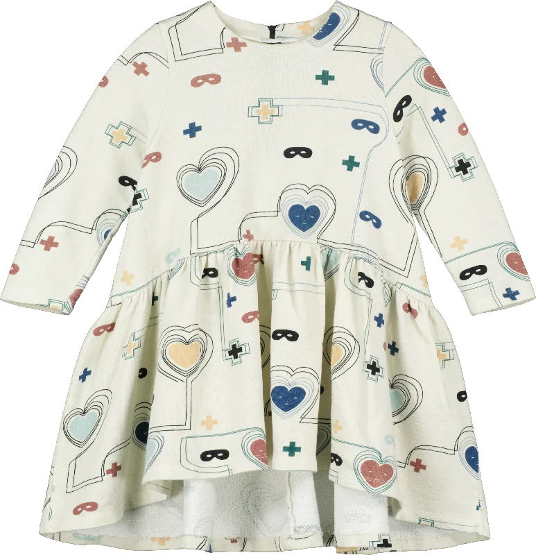 Natural Hearts & Masks Lines Luna Dress Tunics Practical easy-care