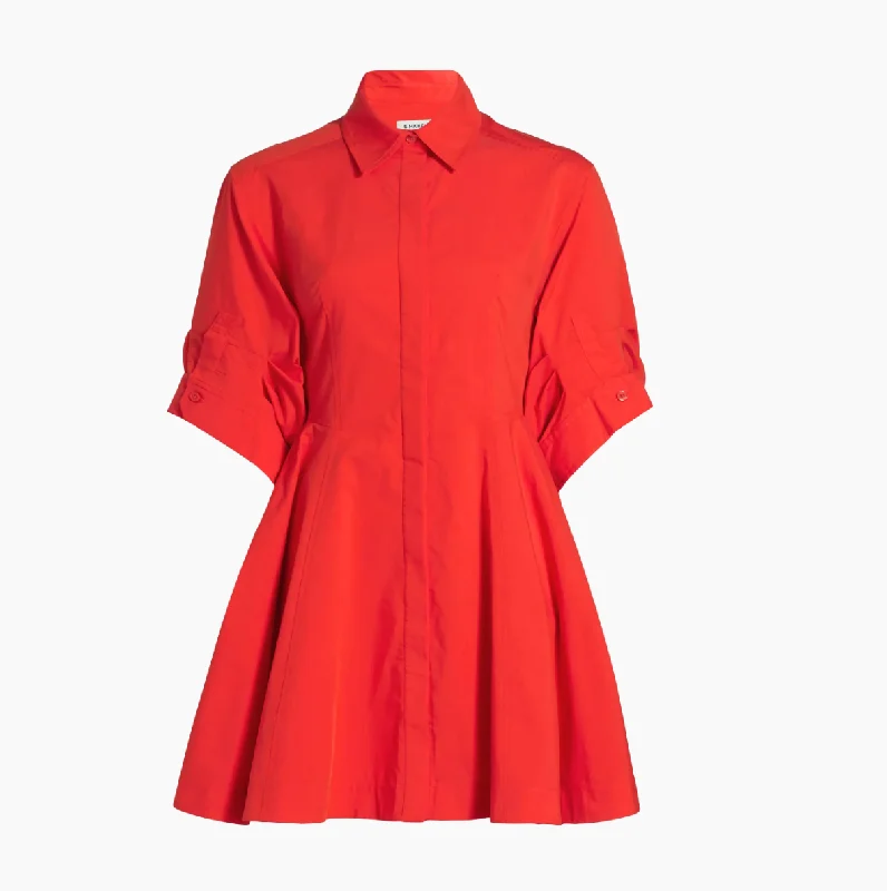 Jazzie Mini Dress in Fiery Red Classic Solid Mini Dress