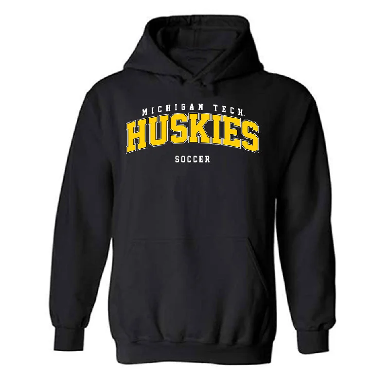 Michigan Tech - NCAA Women's Soccer : Allie Millina - Classic Shersey Hooded Sweatshirt Hoodie with Mock Neck Collared Structured
