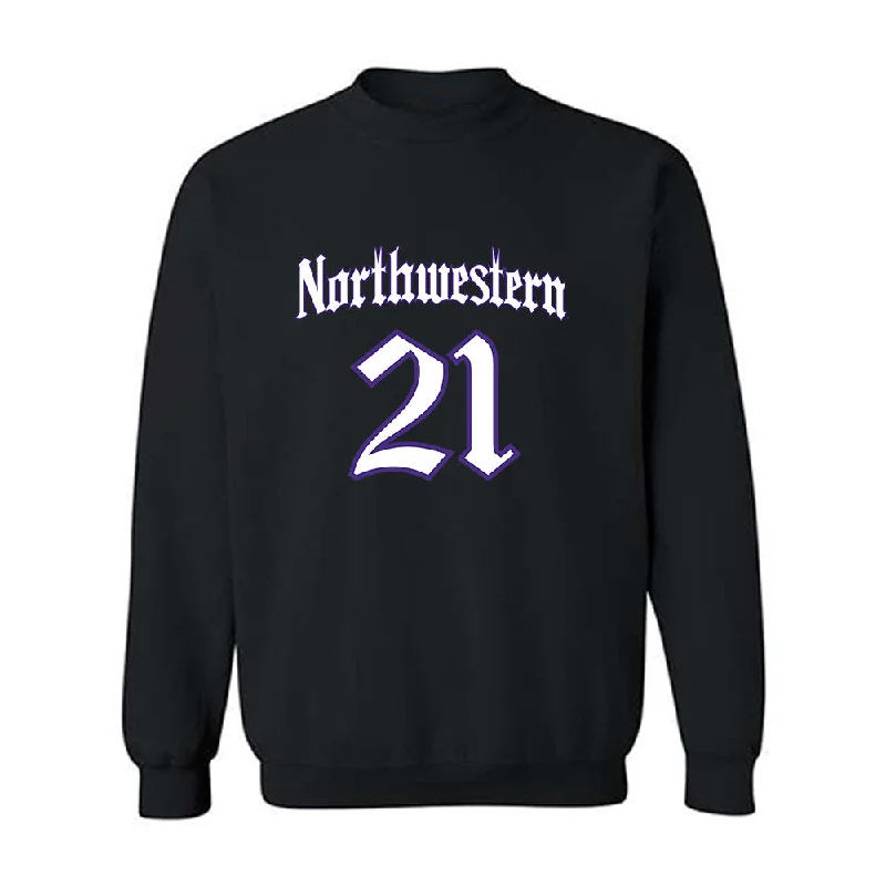 Northwestern - NCAA Women's Soccer : Kate Hennen - Crewneck Sweatshirt Hoodie with Stripes Bold Sporty