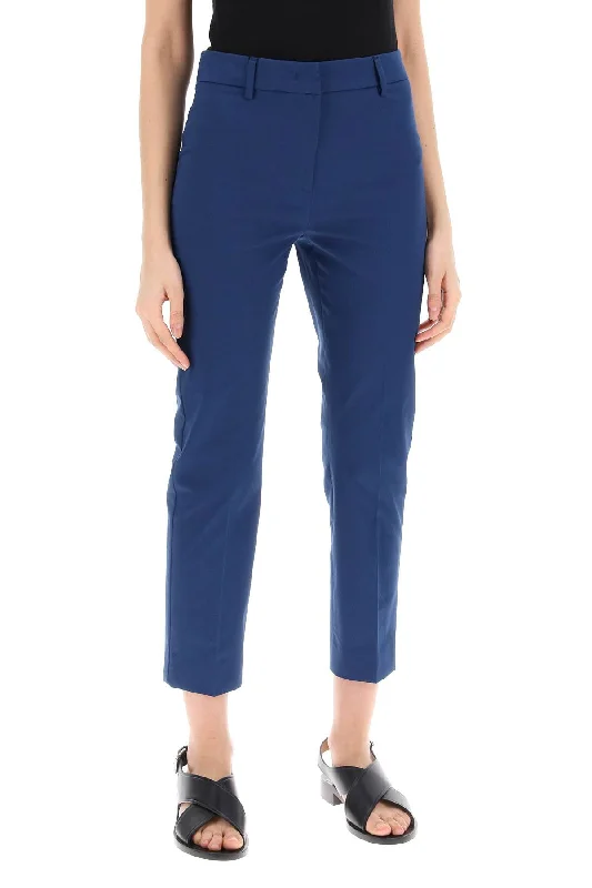 Weekend Max Mara Cecco Cotton Stretch Cigarette Pants In 10 Relaxed High-Waist Trousers