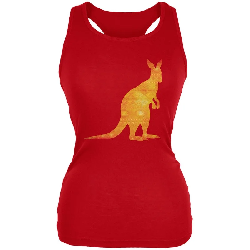 Australian Spirit Animal Kangaroo Red Juniors Soft Tank Top graphic tank top