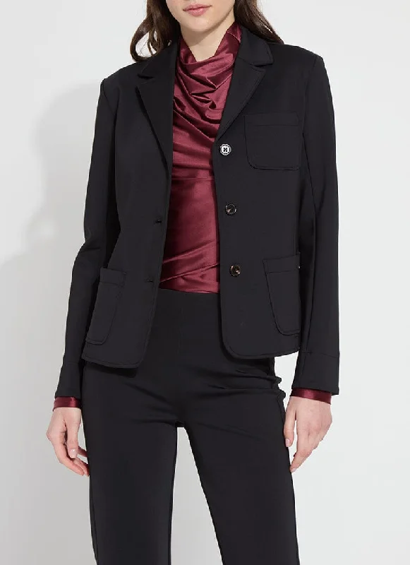 Spencer Neoprene Jacket | Black Welt Pockets Slit Pockets Flap Pockets