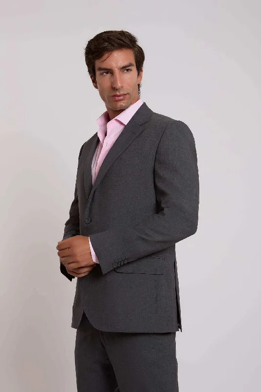 Men Regular Fit Suit Jacket - Black Herringbone Jacket Checkered Jacket Solid Jacket