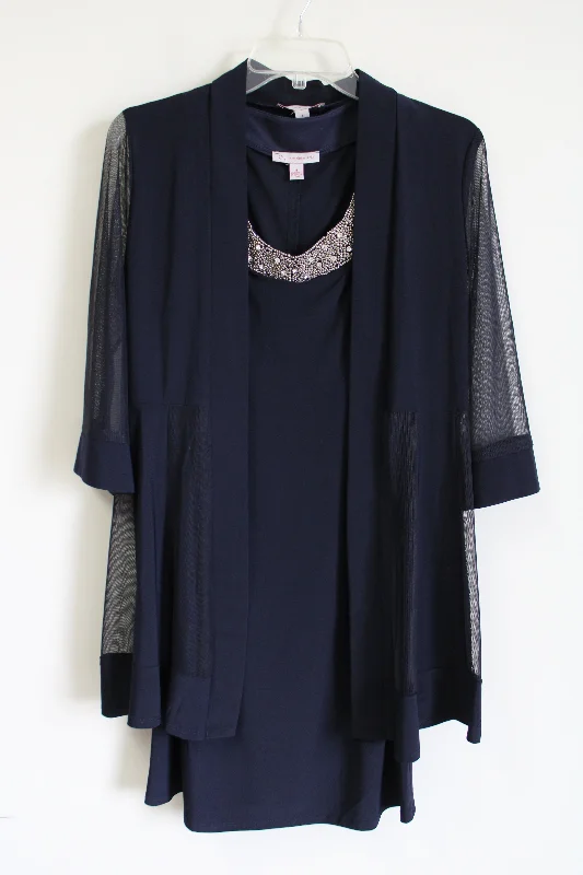 NEW Dressbarn Dark Navy Blue Dress & Cardigan Set | 4 Anti-Pilling Anti-Shrink Durable NEW Dressbarn Dark Navy Blue Dress & Cardigan Set | 4 Anti-Pilling Anti-Shrink Durable