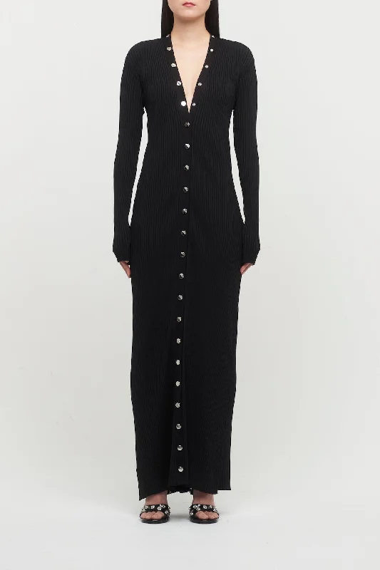 The Attico Black Viscose Cardigan Cashmere Blend Cotton Blend Poly Blend