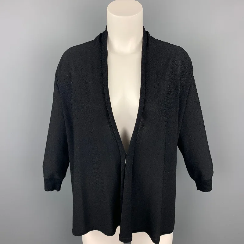MAX MARA Size M Black Jersey Open Front Cardigan Long Cardigan Short Cardigan Medium Cardigan MAX MARA Size M Black Jersey Open Front Cardigan Long Cardigan Short Cardigan Medium Cardigan
