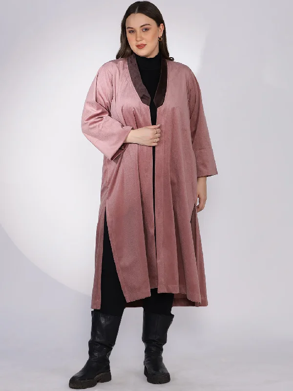 Blush Suede Shawl Collar Jacket Nylon Fabric Polyester Fabric Spandex Fabric
