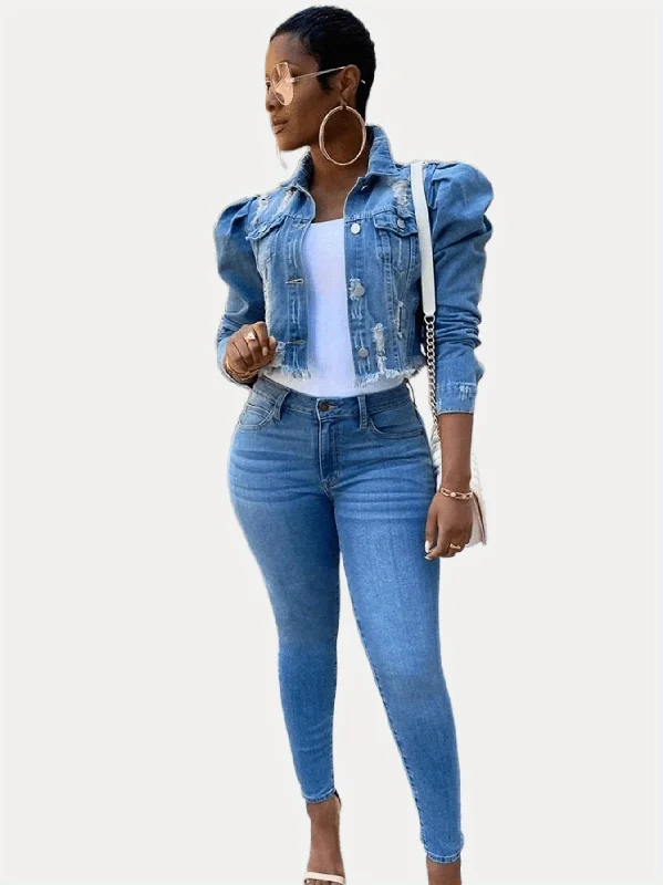 Blue Denim Jacket Striped Jacket Polka Dot Jacket Floral Jacket