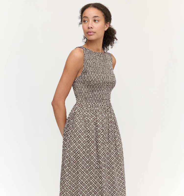 The Cosima Nap Dress - Chocolate Circular Lattice