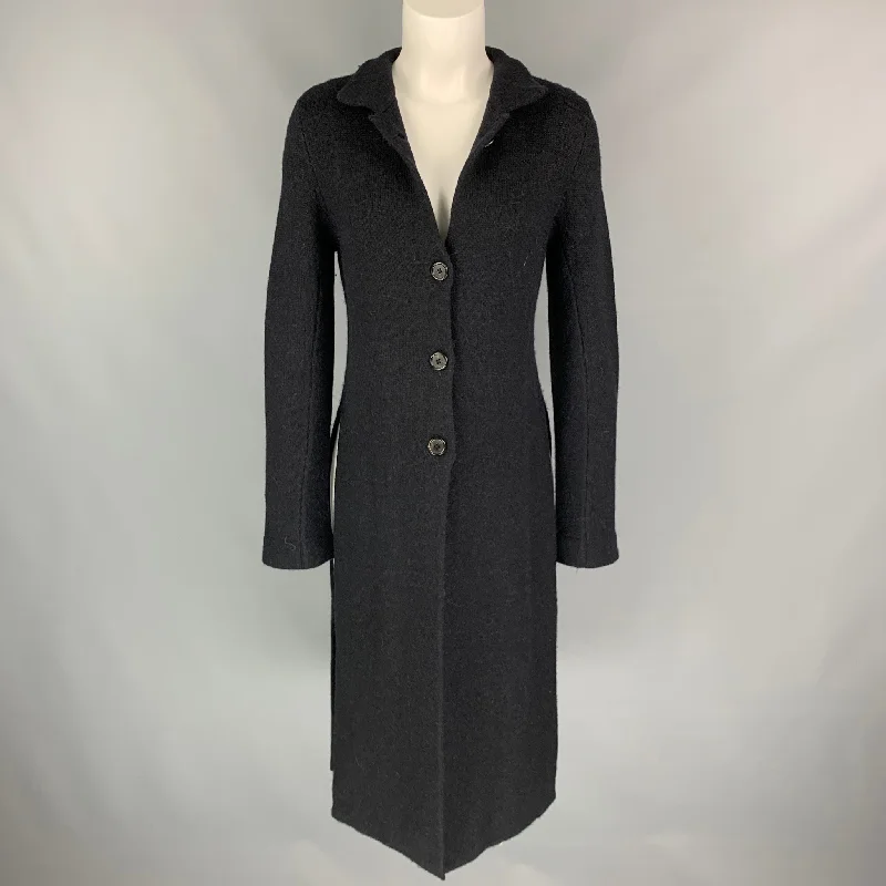 ANN DEMEULEMEESTER Size 2 Black Knitted Wool / Alpaca Cardigan Boxy Cardigan Fitted Cardigan A-Line ANN DEMEULEMEESTER Size 2 Black Knitted Wool / Alpaca Cardigan Boxy Cardigan Fitted Cardigan A-Line