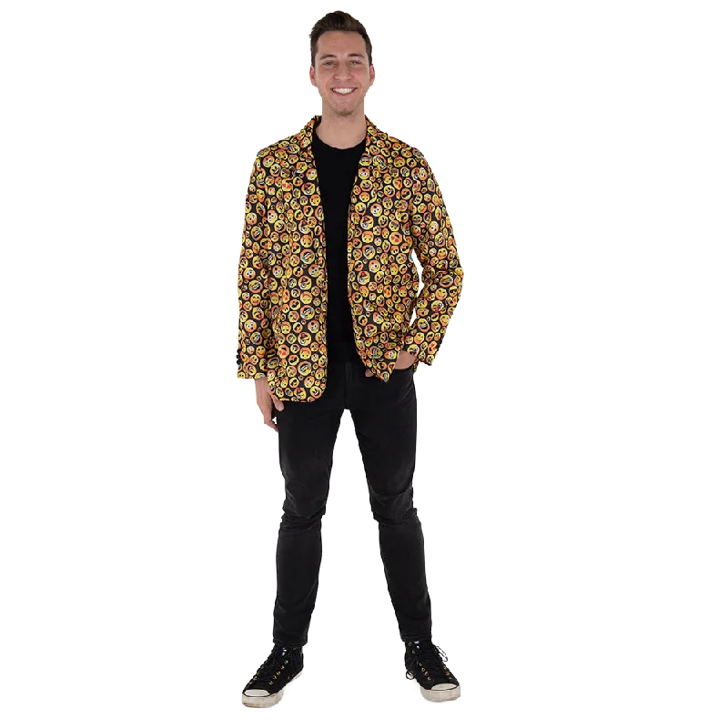 Emoji Jacket - Adults Notch Collar Jacket Peter Pan Collar Jacket Cowl Neck Jacket
