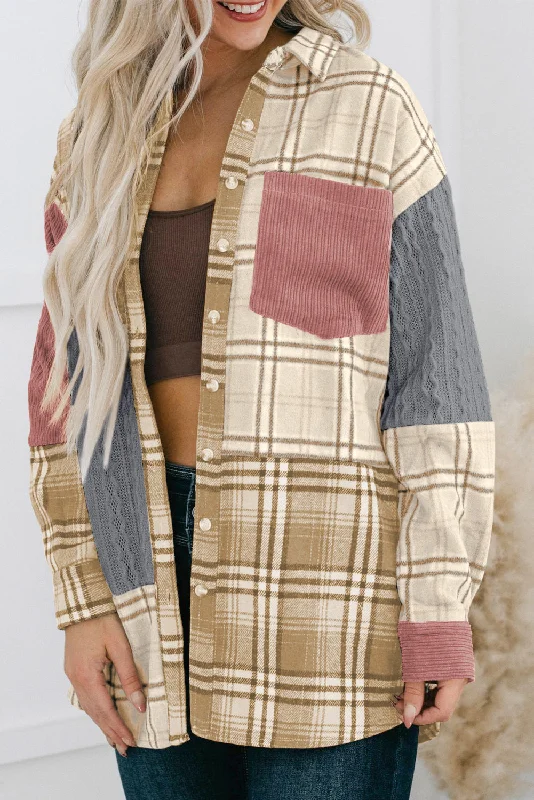 Beige, Pink, and Gray Corduroy Jacket Striped Jacket Polka Dot Jacket Floral Jacket