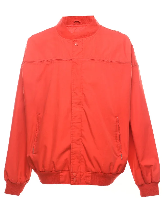 Zip-Front Red Nylon Jacket - XL Knit Jacket Woven Jacket Fleece Jacket