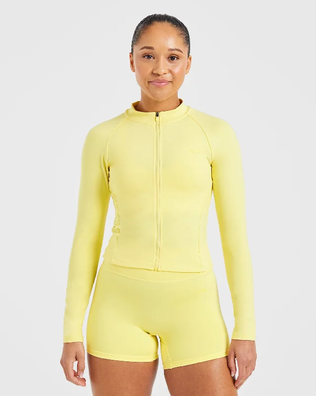 Staple Zip Jacket - Pastel Lemon Lace Jacket Ribbed Jacket Sequined Jacket