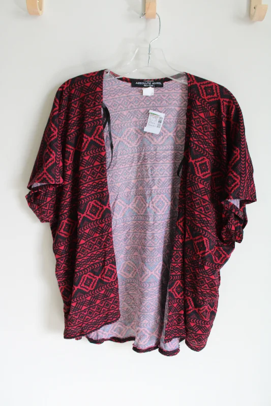 NEW Absolute Angel Red & Black Aztec Pattern Cardigan | L/XL Slim Fit Regular Fit Oversized NEW Absolute Angel Red & Black Aztec Pattern Cardigan | L/XL Slim Fit Regular Fit Oversized