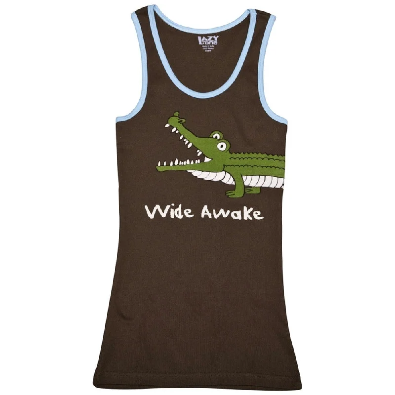 Alligator Wide Awake Juniors Tank Top glitter tank top
