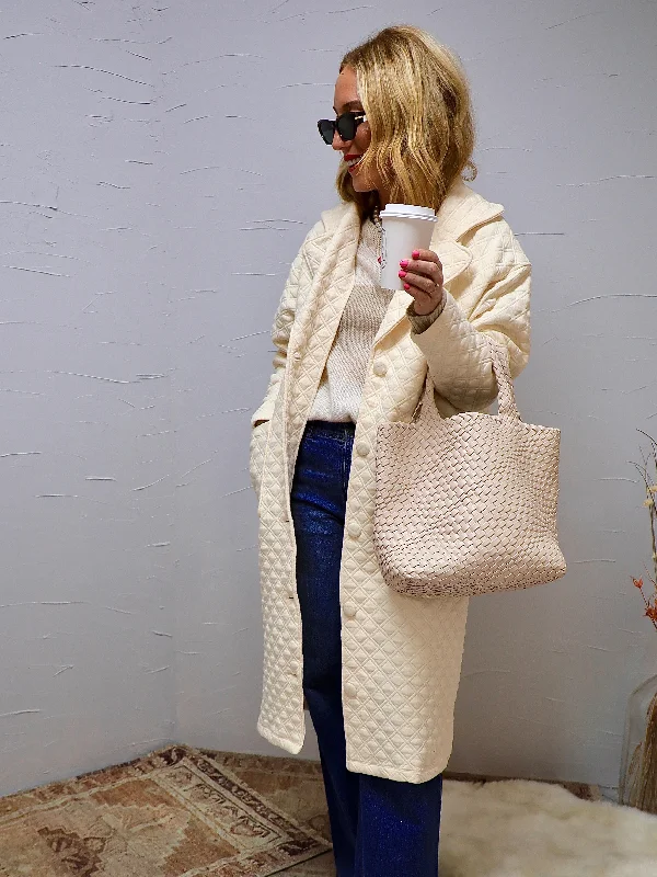 Quilted For Life Jacket In Cream Cotton Jacket Linen Jacket Terry Jacket