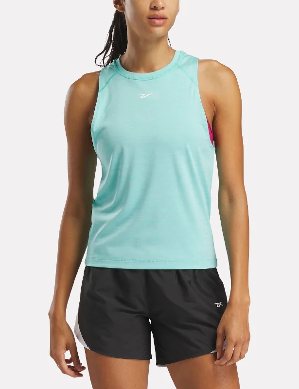 ID Train Tank Top - Ai Aqua metallic tank top