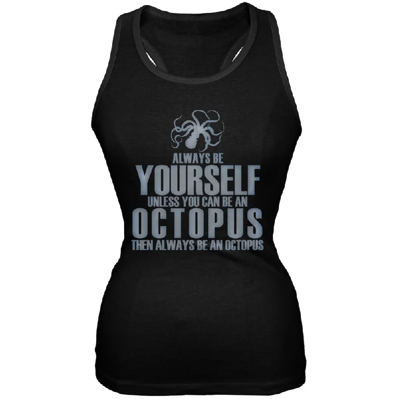 Always Be Yourself Octopus Black Juniors Soft Tank Top cropped tank top