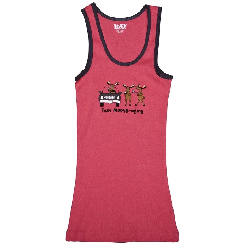 Text Moose-aging Juniors Tank Top ivory tank top