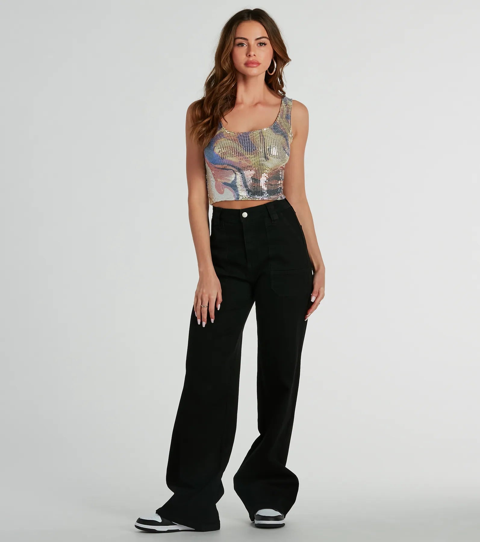 Perfect Blend Sequin Swirl Tank Top gym tank top