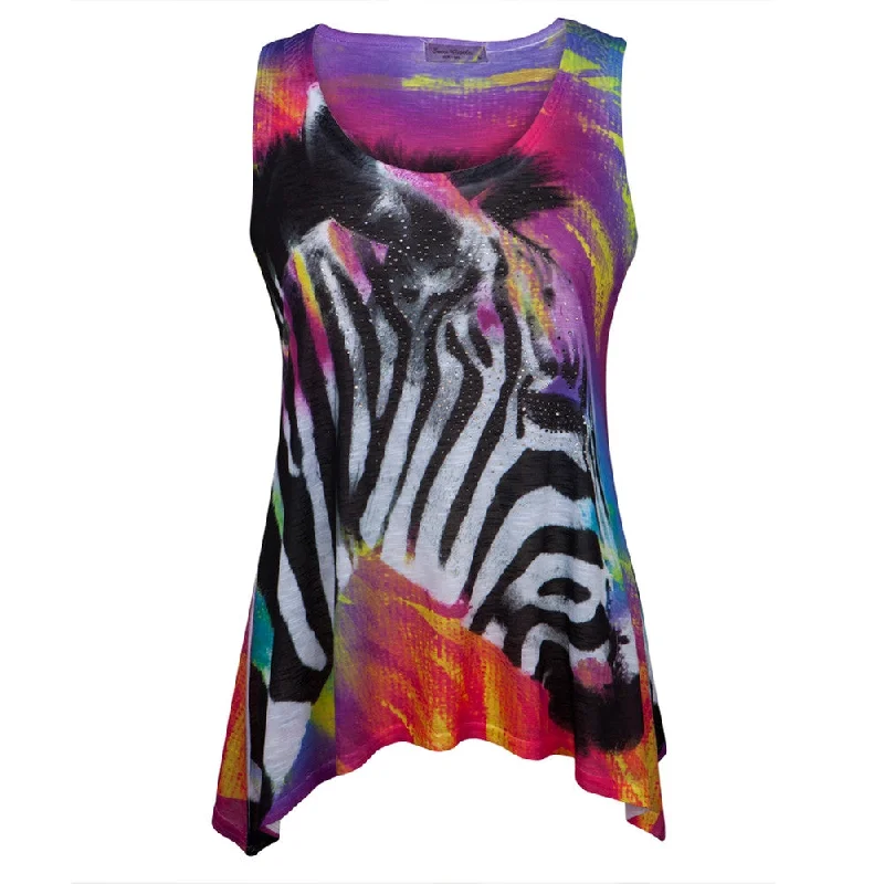 Zebra Juniors Tank Top Tunic black tank top