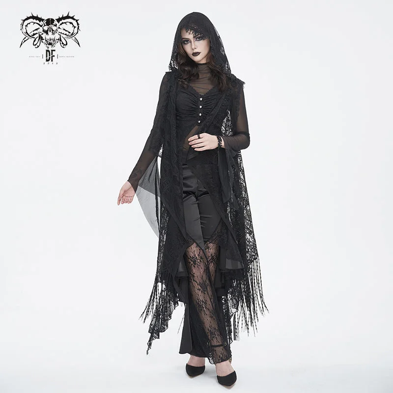CA042 Gothic lace tassels sleeveless hooded cardigan Wool Cardigan Cotton Cardigan Cashmere Cardigan CA042 Gothic lace tassels sleeveless hooded cardigan Wool Cardigan Cotton Cardigan Cashmere Cardigan