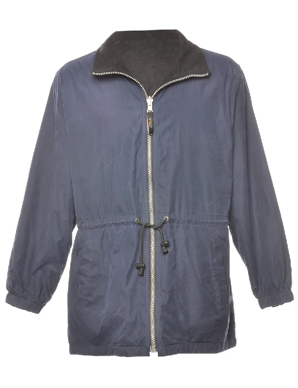 Zip-Front Navy Jacket - L Zip Front Button Front Snap Front
