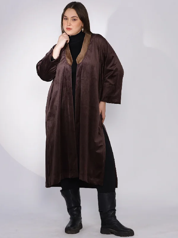 Coffee Suede Shawl Collar Jacket Faux Fur Fabric Real Fur Fabric Shearling Fabric