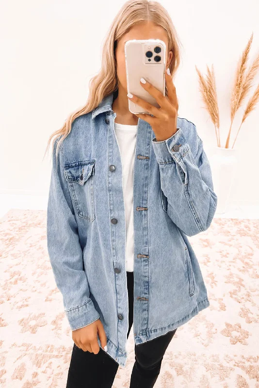 Blue Denim Jacket with Leopard Print Appliqued Jacket Beaded Jacket Sequined Jacket