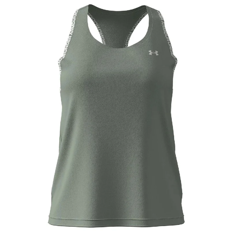Under Armour Knockout Tank Top - Womens - Silica Green/White relaxed fit tank