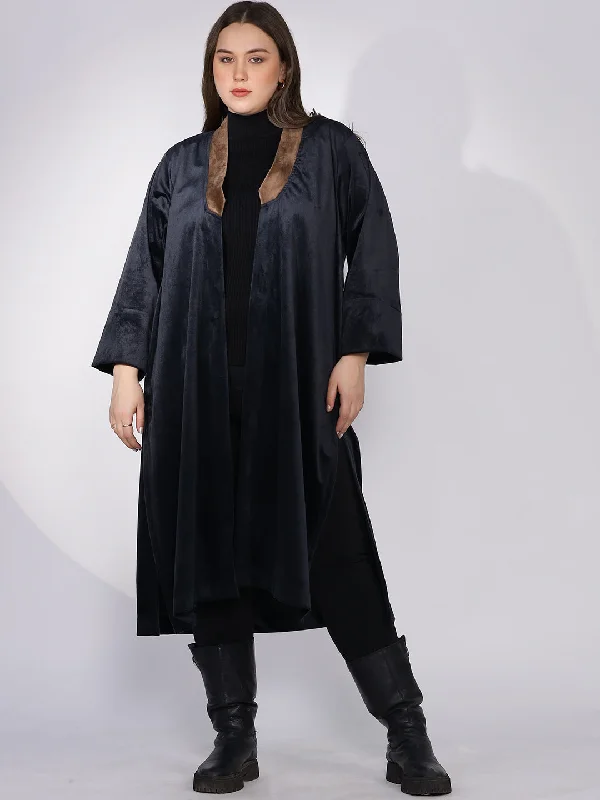 Black Suede Shawl Collar Jacket Wool Fabric Cashmere Fabric Tweed Fabric