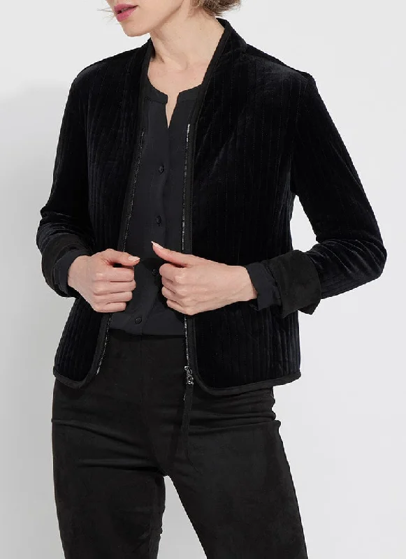 Scarlett Quilted Velvet Jacket | Black Rayon Jacket Velvet Jacket Corduroy Jacket