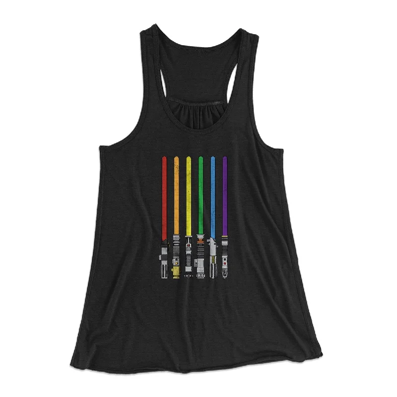 Lightsaber Color Rainbow Women's Flowey Tank Top sequin tank top