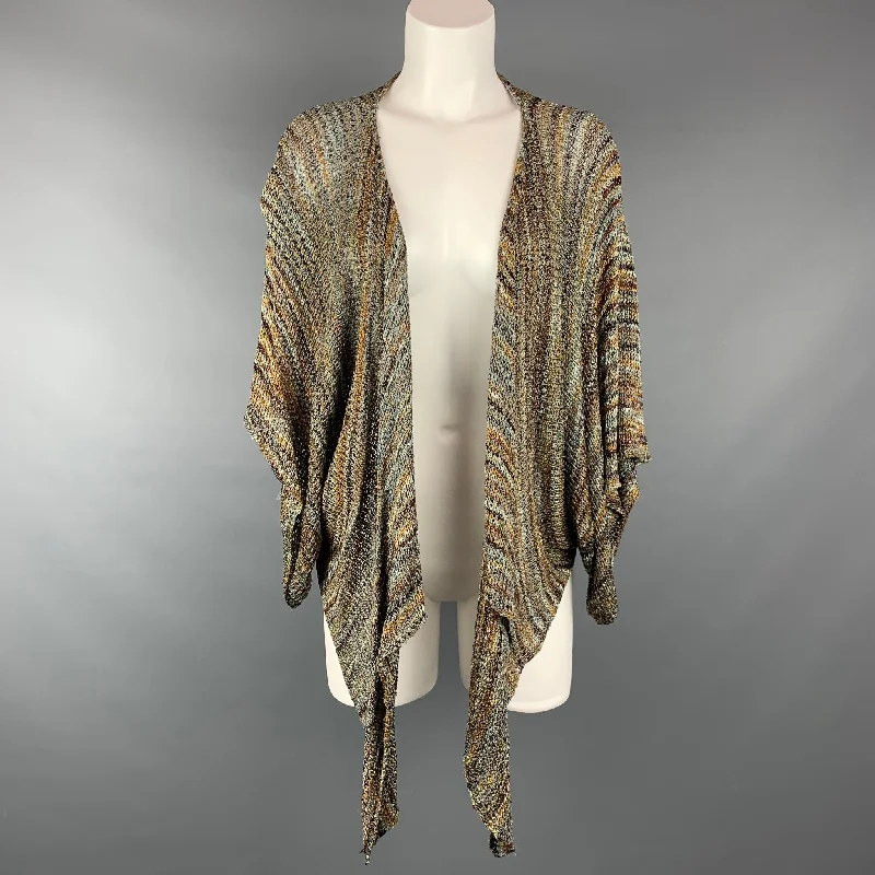 GEORGINA ESTEFANIA Size One Size Multi-Color Rayon Cardigan Bright Pastel Dark
