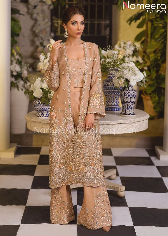 Bridal Pakistani Long Jacket Dresses Online #BS519 Insulated Jacket Fitted Jacket Loose Jacket