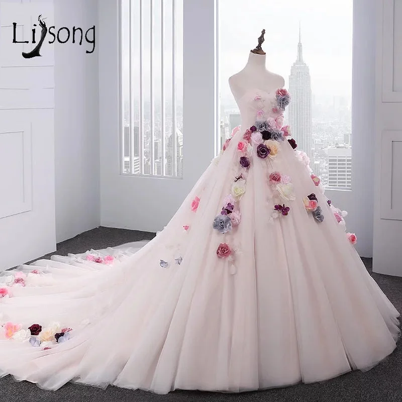 Blush Pink 3D Flower Prom Dresses Long 2018 With Sheer Jacket Vintage Tulle Prom Gowns Plus Size Abiye Abendkleider Oversized Jacket Tailored Jacket Straight Jacket