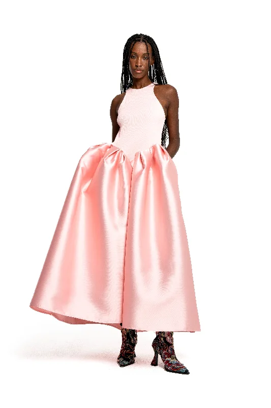 LIGHT PINK FULL SKIRT TANK TOP DRESS bright tank top