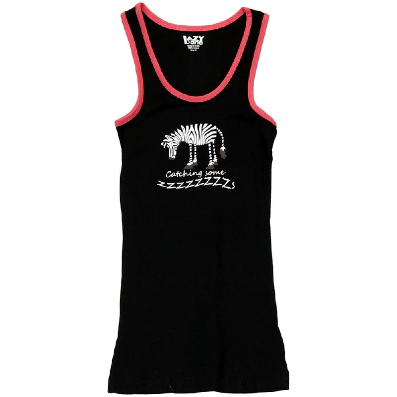 Zebra Catching Some ZZZ's Juniors Tank Top metallic tank top
