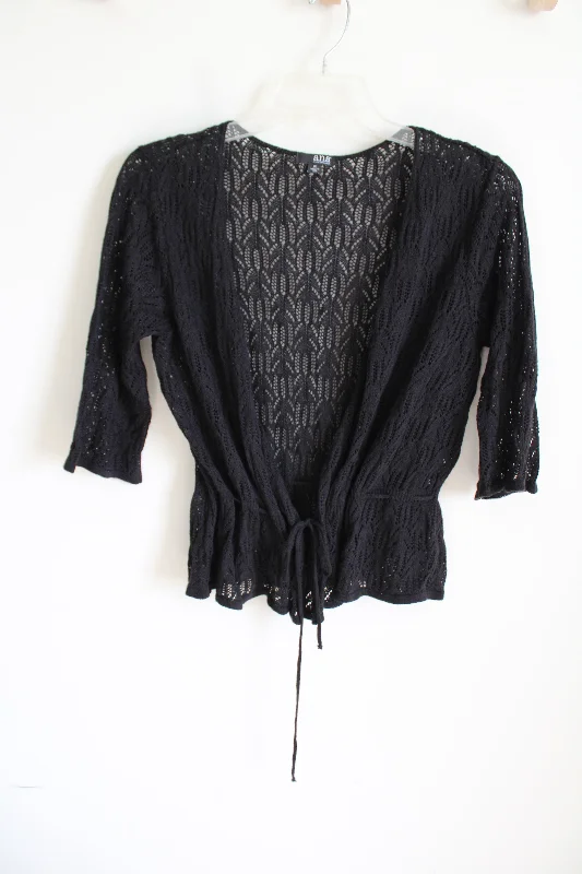 a.n.a Black Crocheted Cardigan | 1X Machine Wash Dry Clean Hand Wash