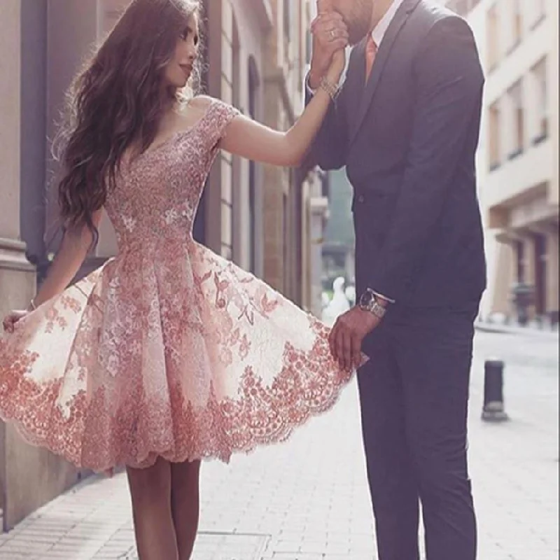 Lace off shoulder floral prints elegant junior formal homecoming prom gown dress,BD00114 Lace off shoulder floral prints elegant junior formal homecoming prom gown dress,BD00114