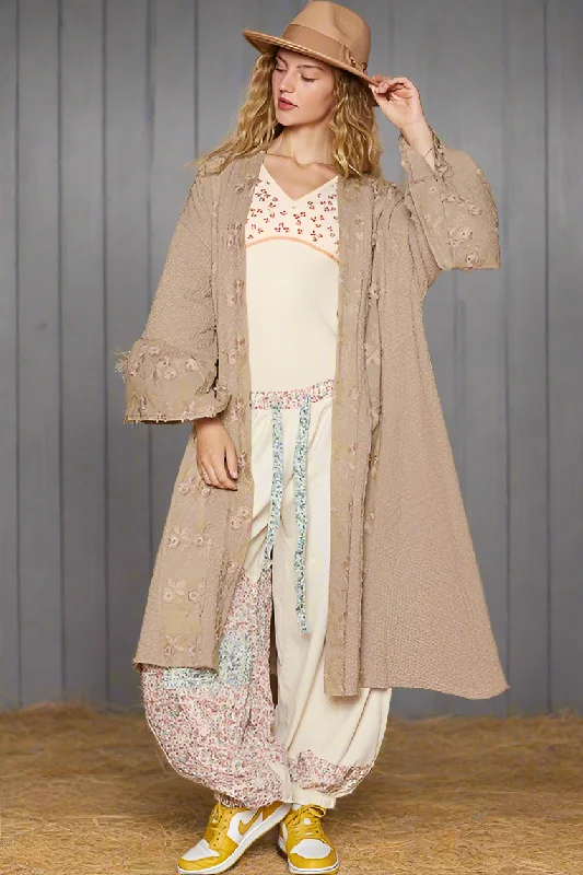 POL Lace Patchwork Oversized Granny Retro Floral Boho Ribbed Longline Cardigan Modern Contemporary chic POL Lace Patchwork Oversized Granny Retro Floral Boho Ribbed Longline Cardigan Modern Contemporary chic