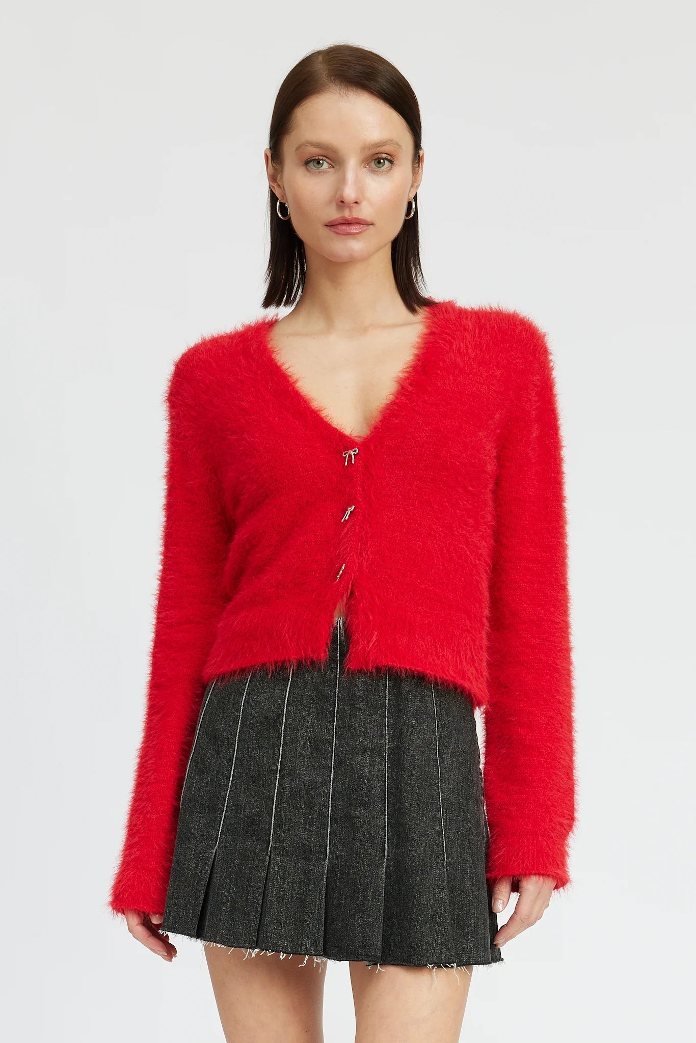 Merida Cardigan Satin Blend Silk Blend Wool Blend