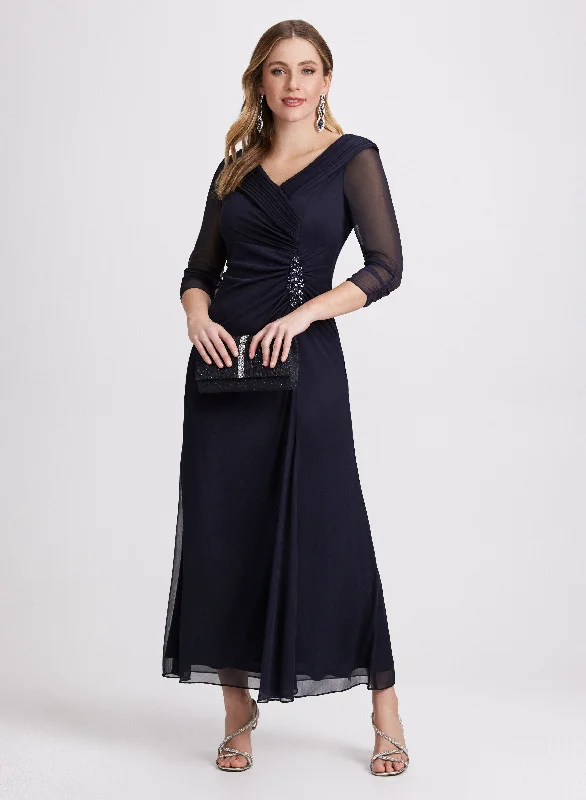 Cowl Neck Evening Dress