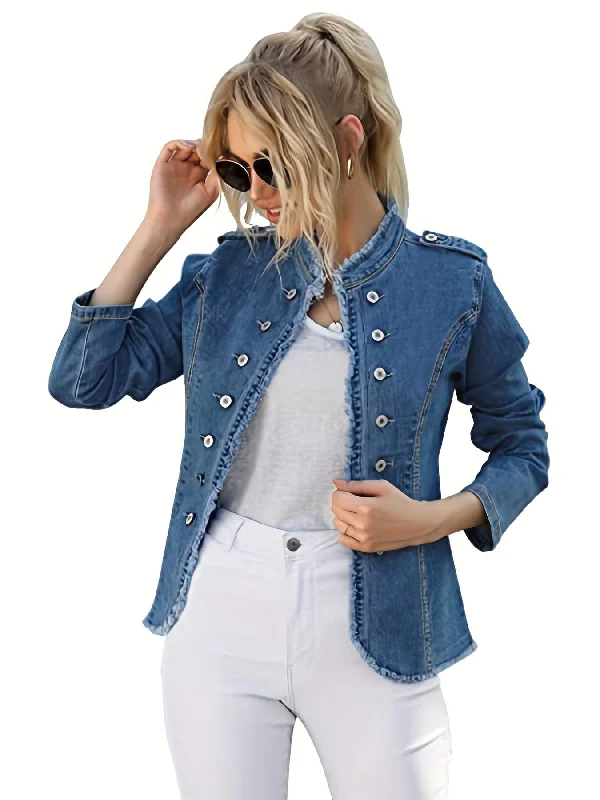 All-Season Denim Jacket Nylon Fabric Polyester Fabric Spandex Fabric